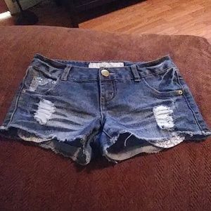 NWOT Distressed Shortie Jean Shorts